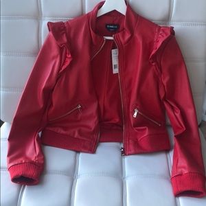BEBE red leather jacket